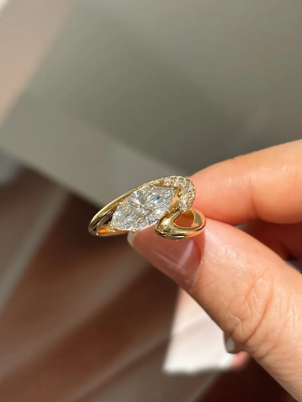 Кольцо «Груша» с открытой шинкой, 3 ct — фото 1