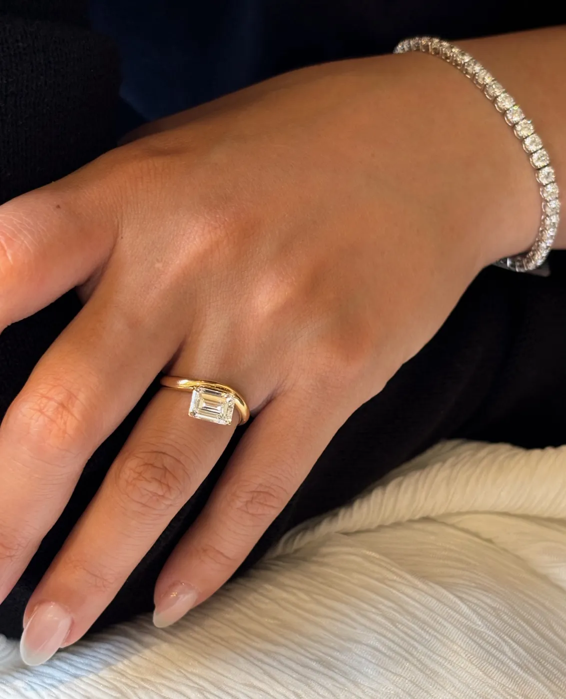 Кольцо «Изумруд» с двойной шинкой, 2 ct — фото 3