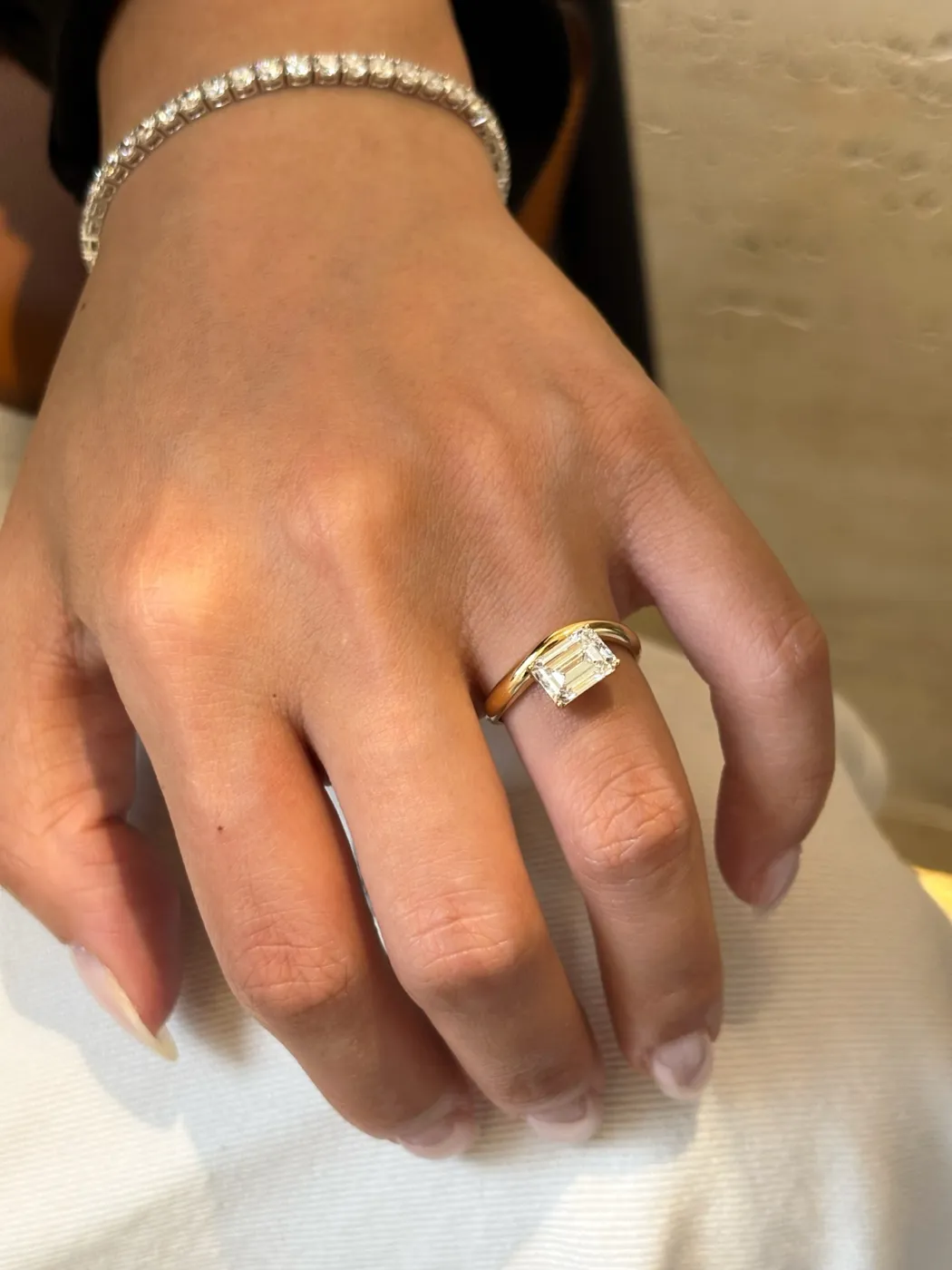 Кольцо «Изумруд» с двойной шинкой, 2 ct — фото 5