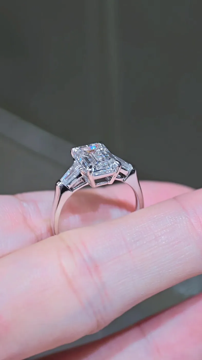 Кольцо «Изумруд» с тремя камнями, 3,03 ct — фото 2