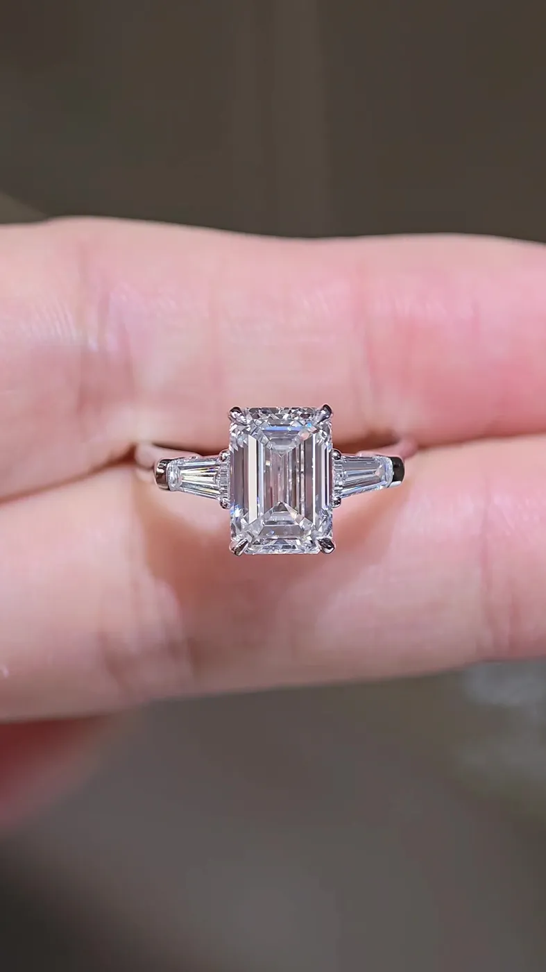 Кольцо «Изумруд» с тремя камнями, 3,03 ct — фото 4