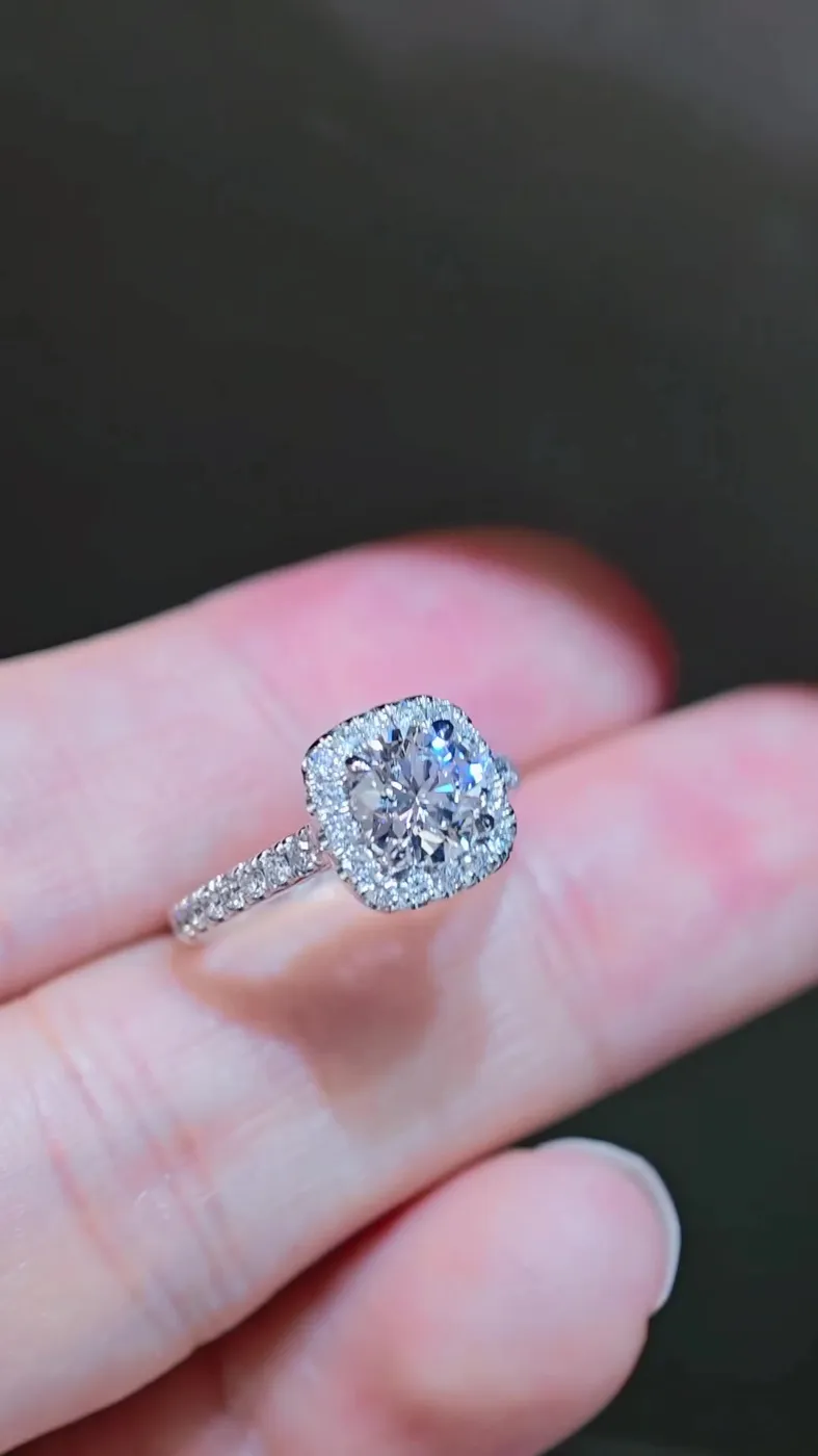 Кольцо «Круг» в ореоле, 1,07 ct — фото 2
