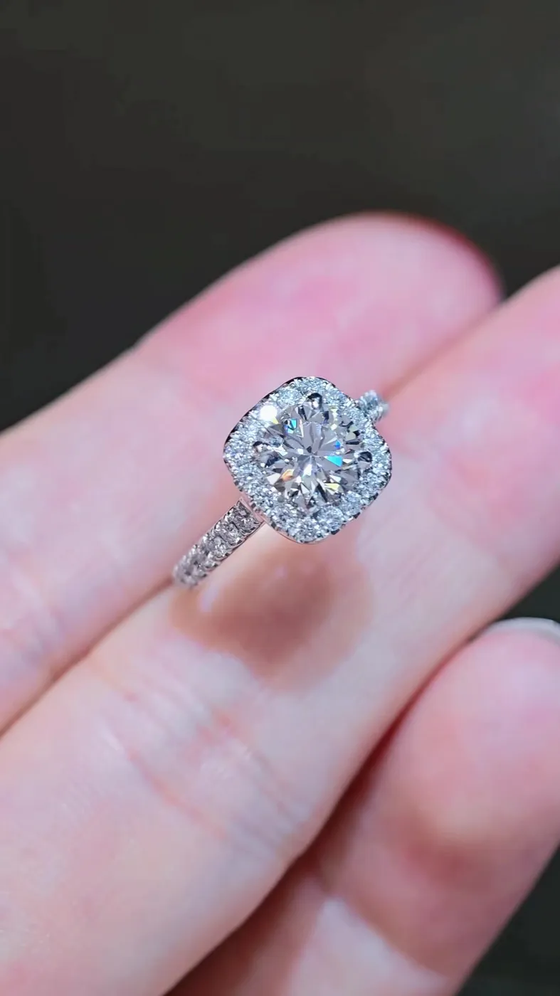 Кольцо «Круг» в ореоле, 1,07 ct — фото 3