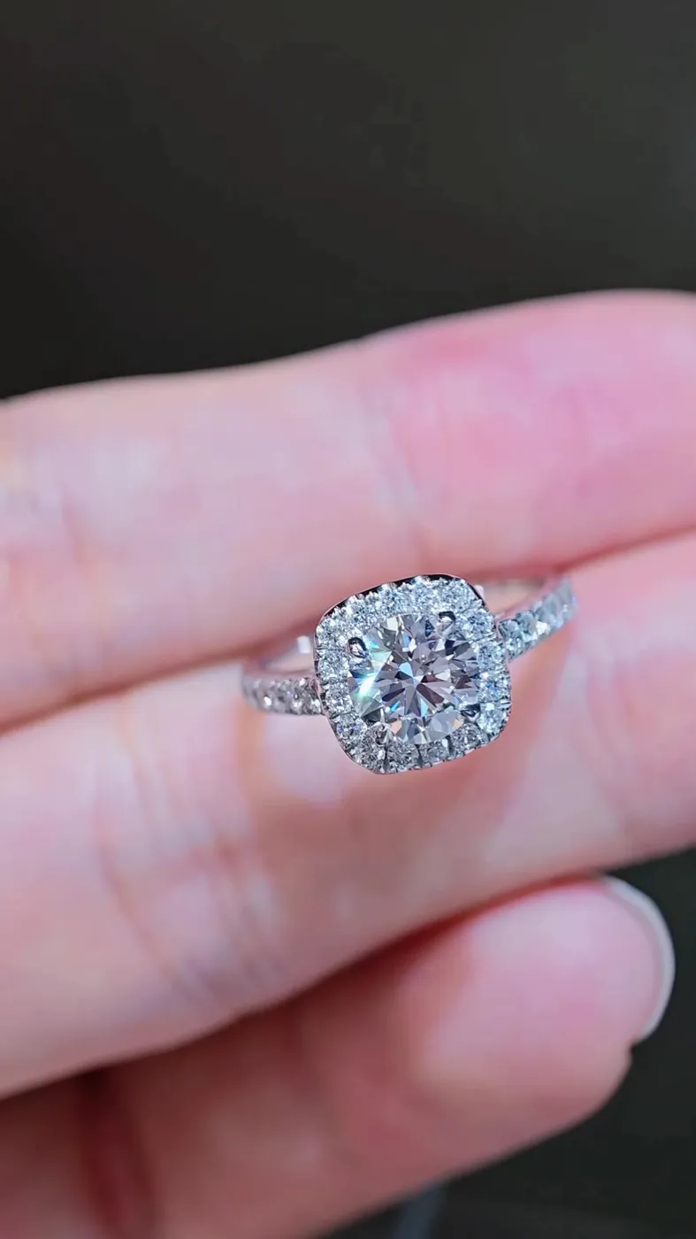 Кольцо «Круг» в ореоле, 1,07 ct — фото 4