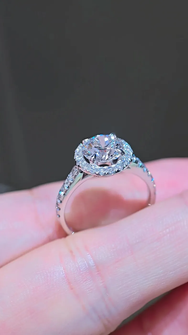 Кольцо «Круг» в ореоле, 2,05 ct — фото 2