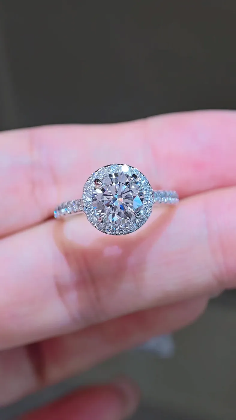 Кольцо «Круг» в ореоле, 2,05 ct — фото 3