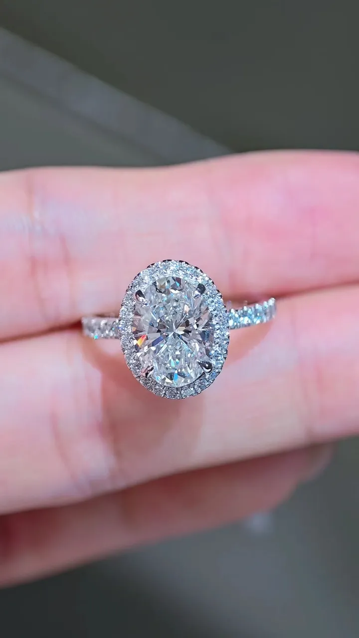 Кольцо «Овал» в ореоле, 3,05 ct — фото 1