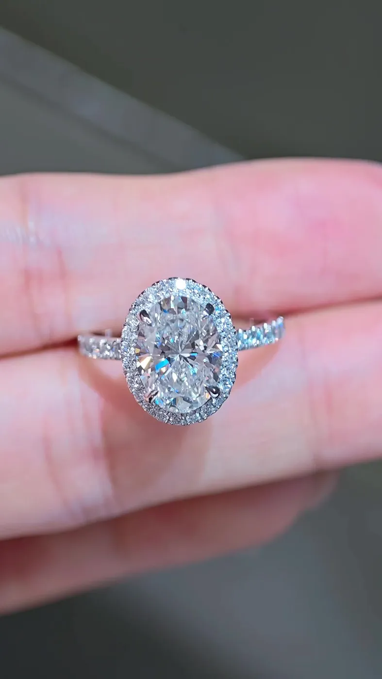 Кольцо «Овал» в ореоле, 3,05 ct — фото 4