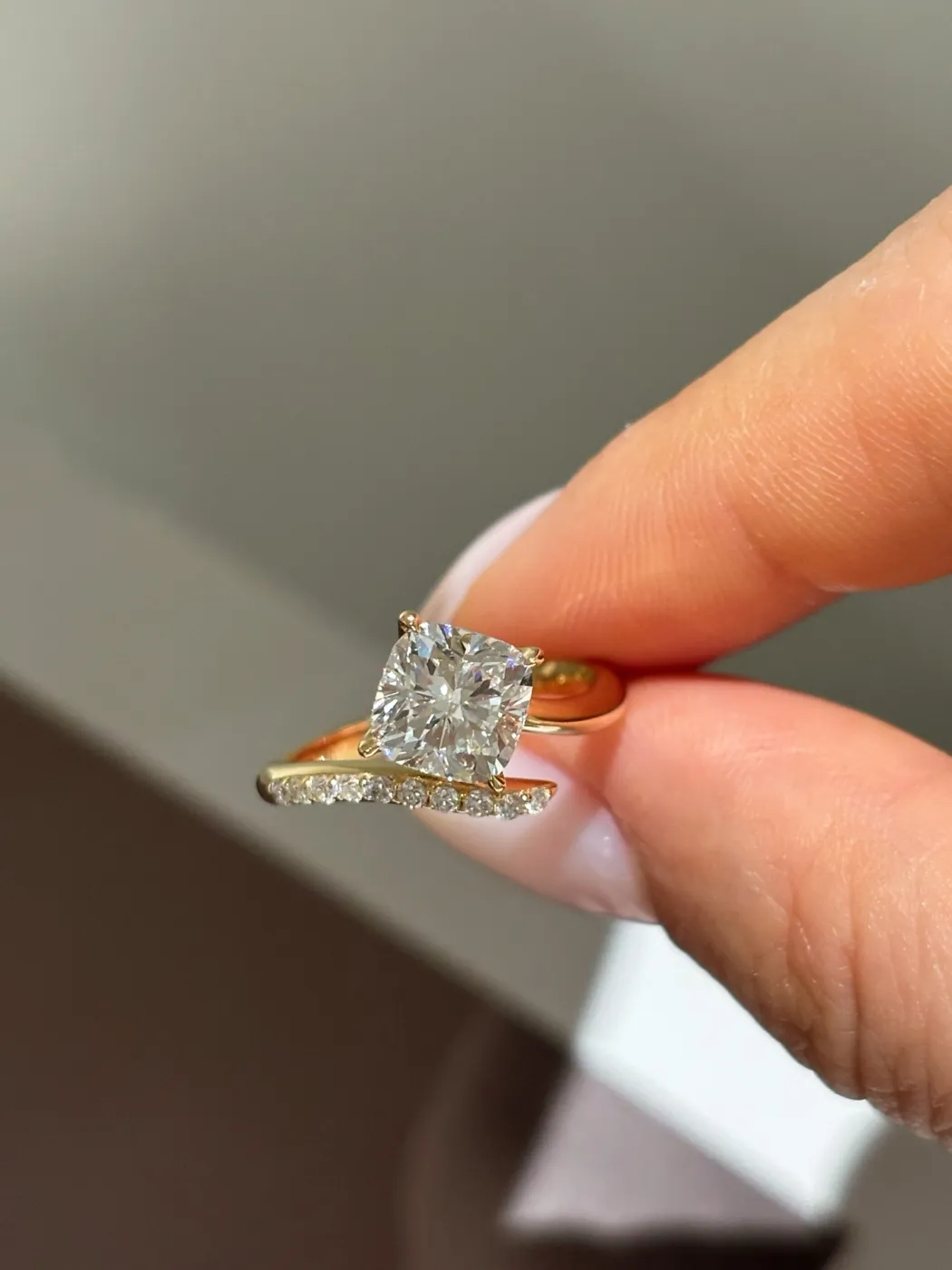 Кольцо «Радиант» с витой шинкой, 1,5 ct — фото 4