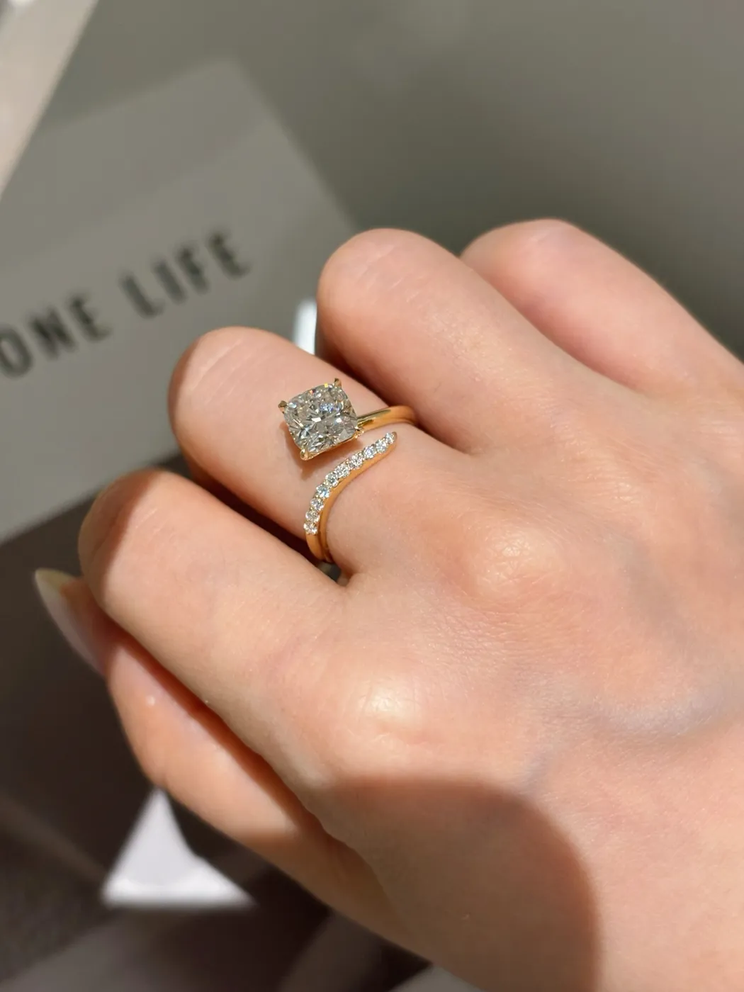 Кольцо «Радиант» с витой шинкой, 1,5 ct — фото 5