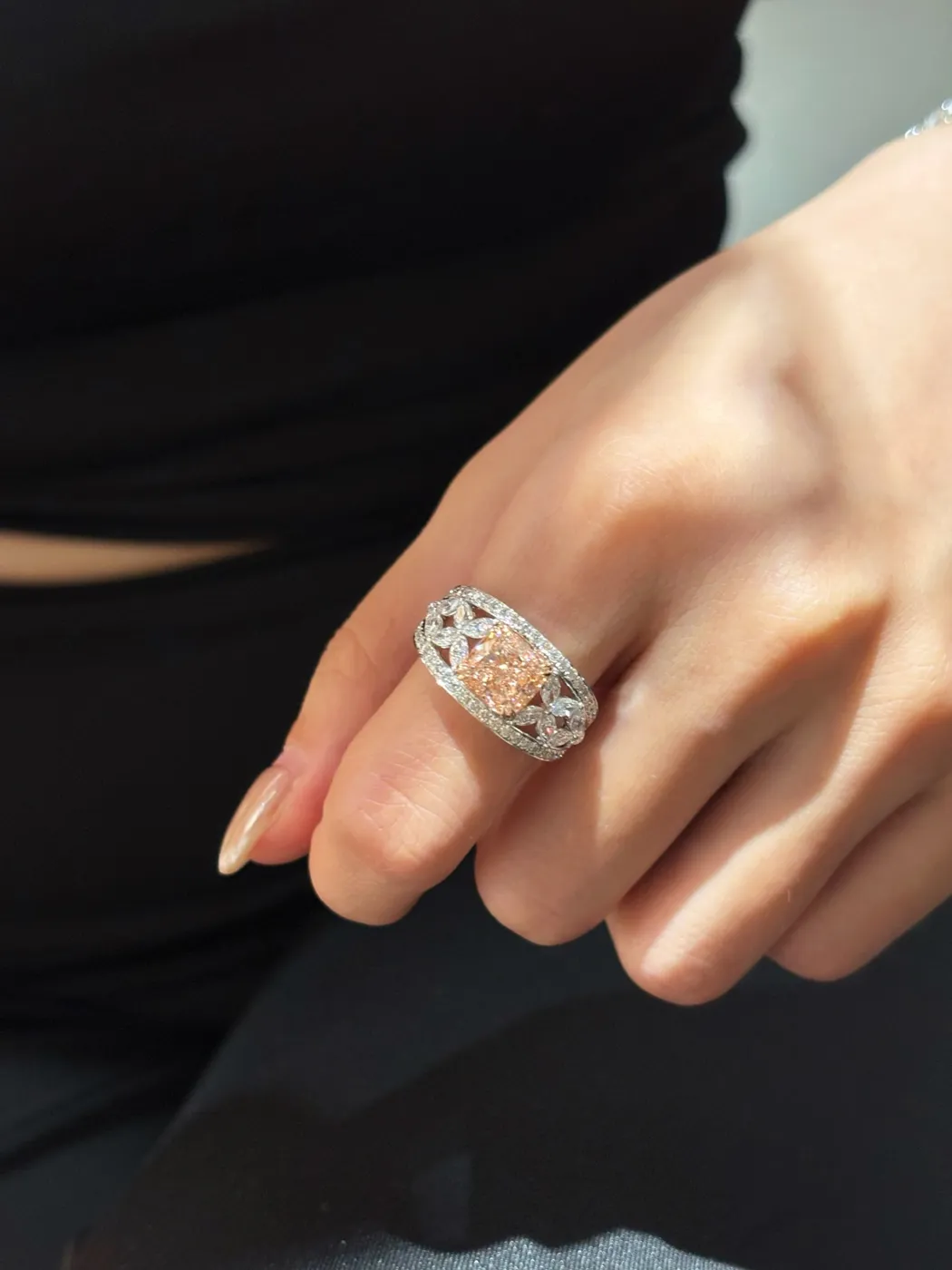 Кольцо с розовым бриллиантом «Овал», 2,5 ct — фото 5