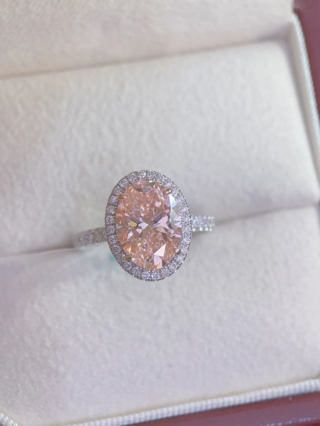 Кольцо с розовым бриллиантом «Овал», 3,01 ct — фото 1