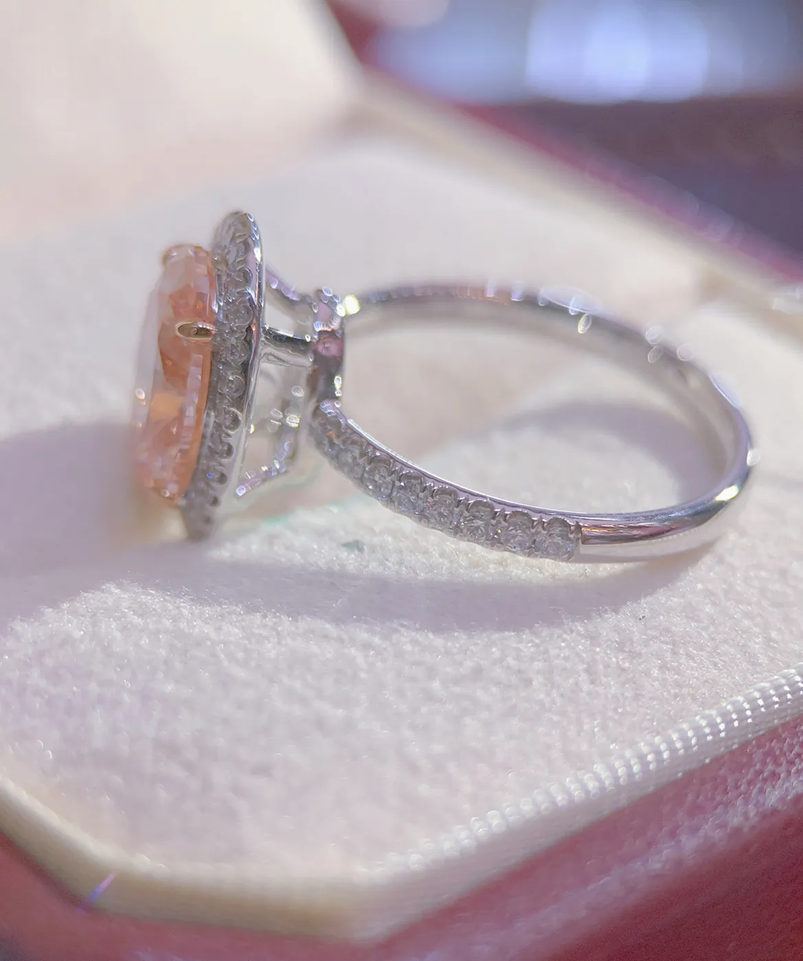 Кольцо с розовым бриллиантом «Овал», 3,01 ct — фото 2