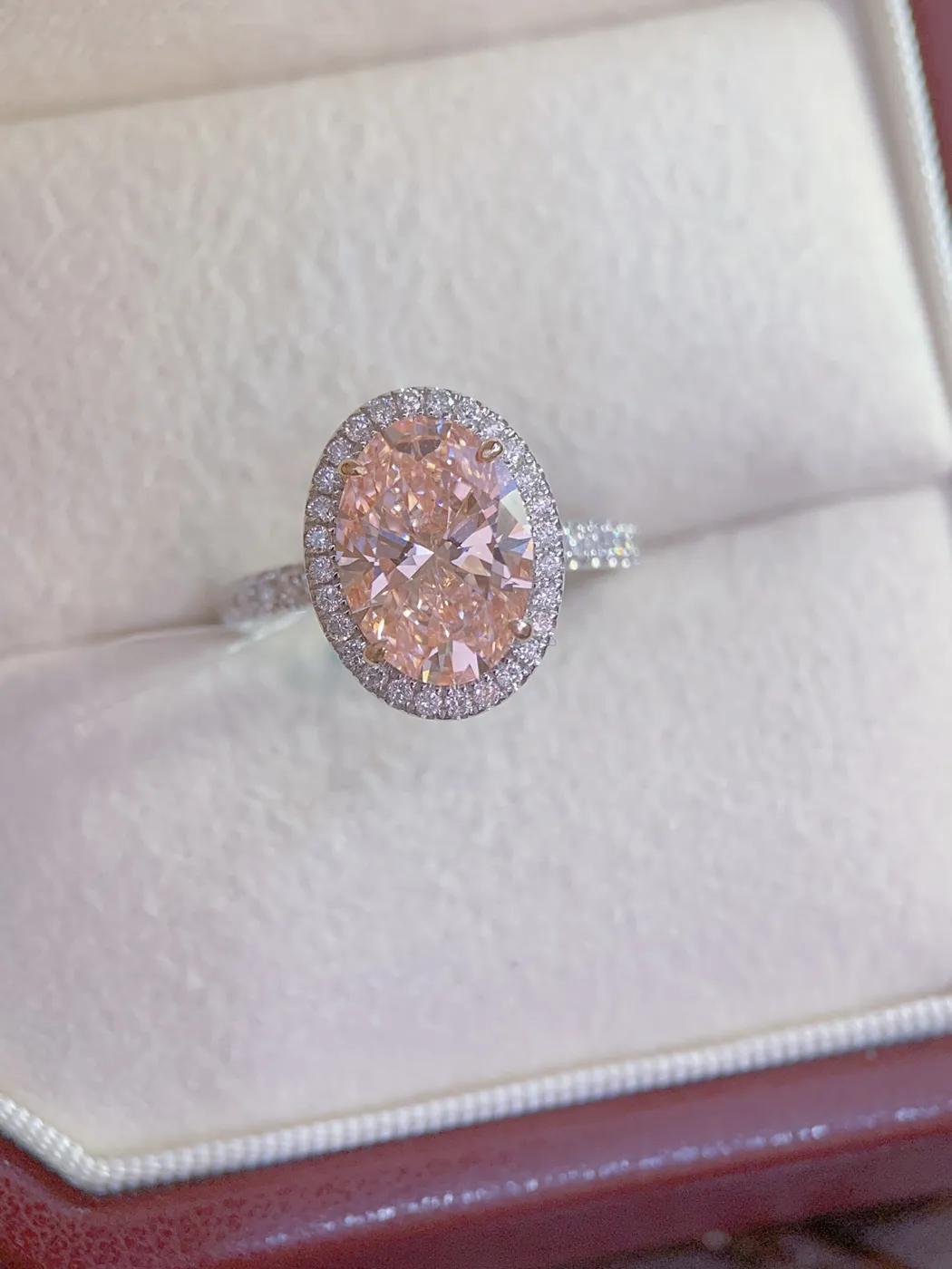 Кольцо с розовым бриллиантом «Овал», 3,01 ct — фото 3