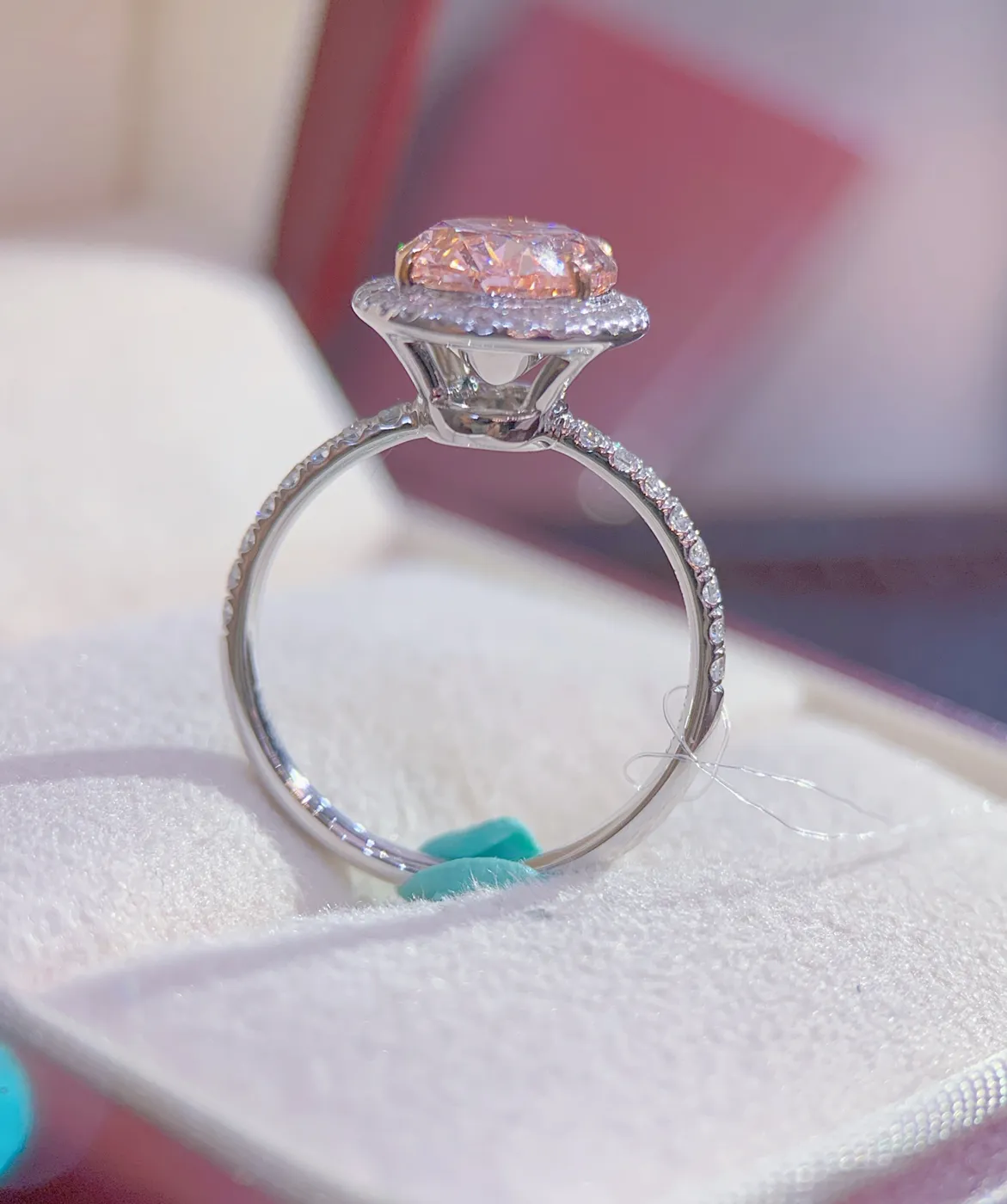 Кольцо с розовым бриллиантом «Овал», 3,01 ct — фото 4
