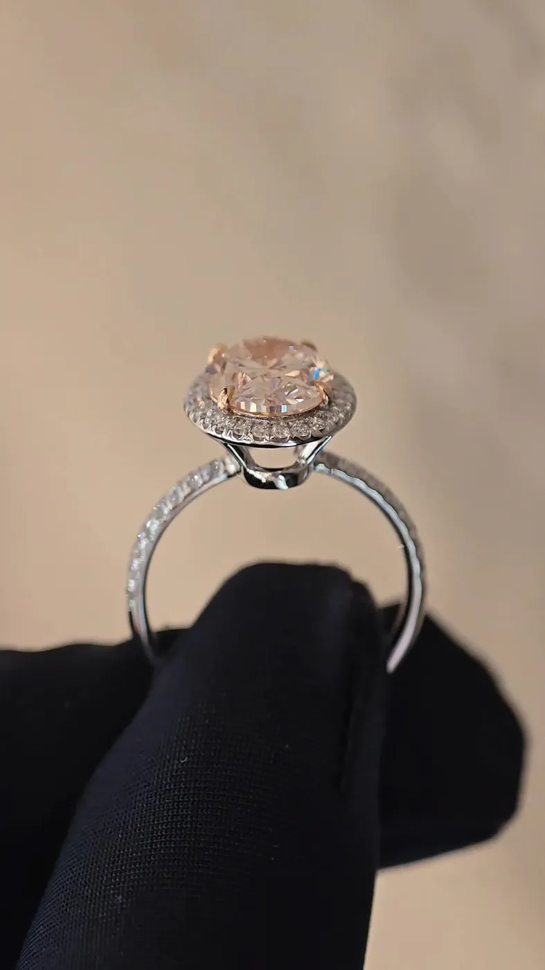 Кольцо с розовым бриллиантом «Овал», 3,01 ct — фото 5