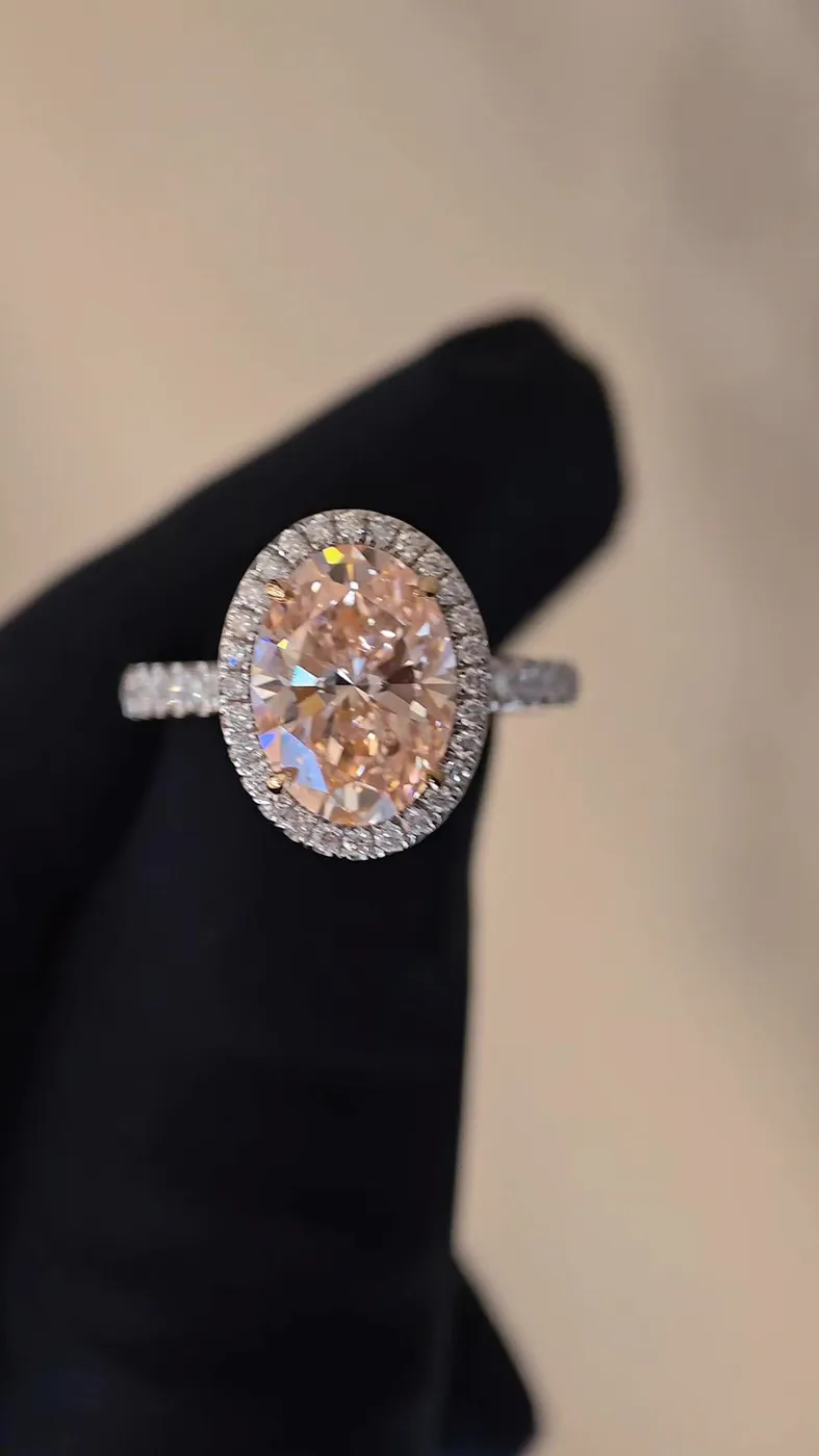 Кольцо с розовым бриллиантом «Овал», 3,01 ct — фото 7