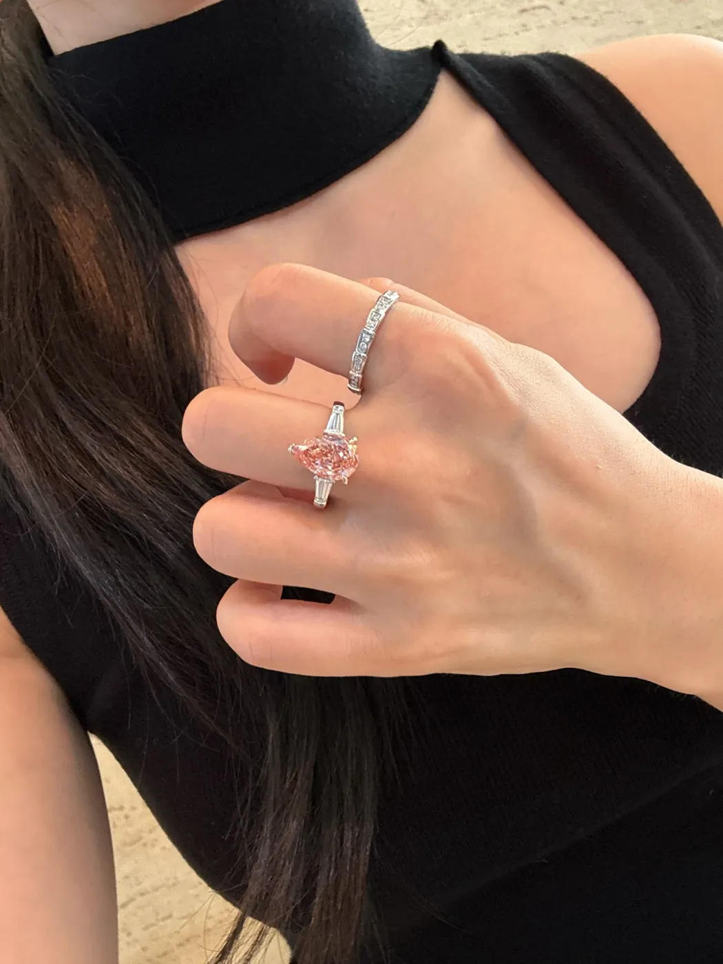 Кольцо с розовым бриллиантом «Радиант», 2,7 ct — фото 5