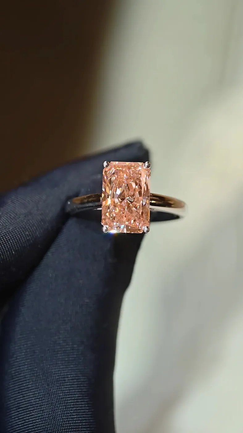 Кольцо с розовым бриллиантом «Радиант», 3,51 ct — фото 7