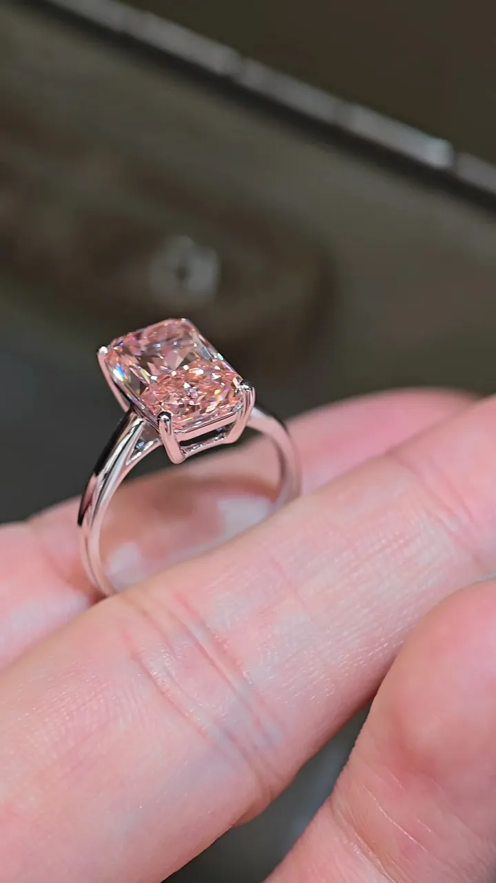 Кольцо с розовым бриллиантом «Радиант», 5,03 ct — фото 1