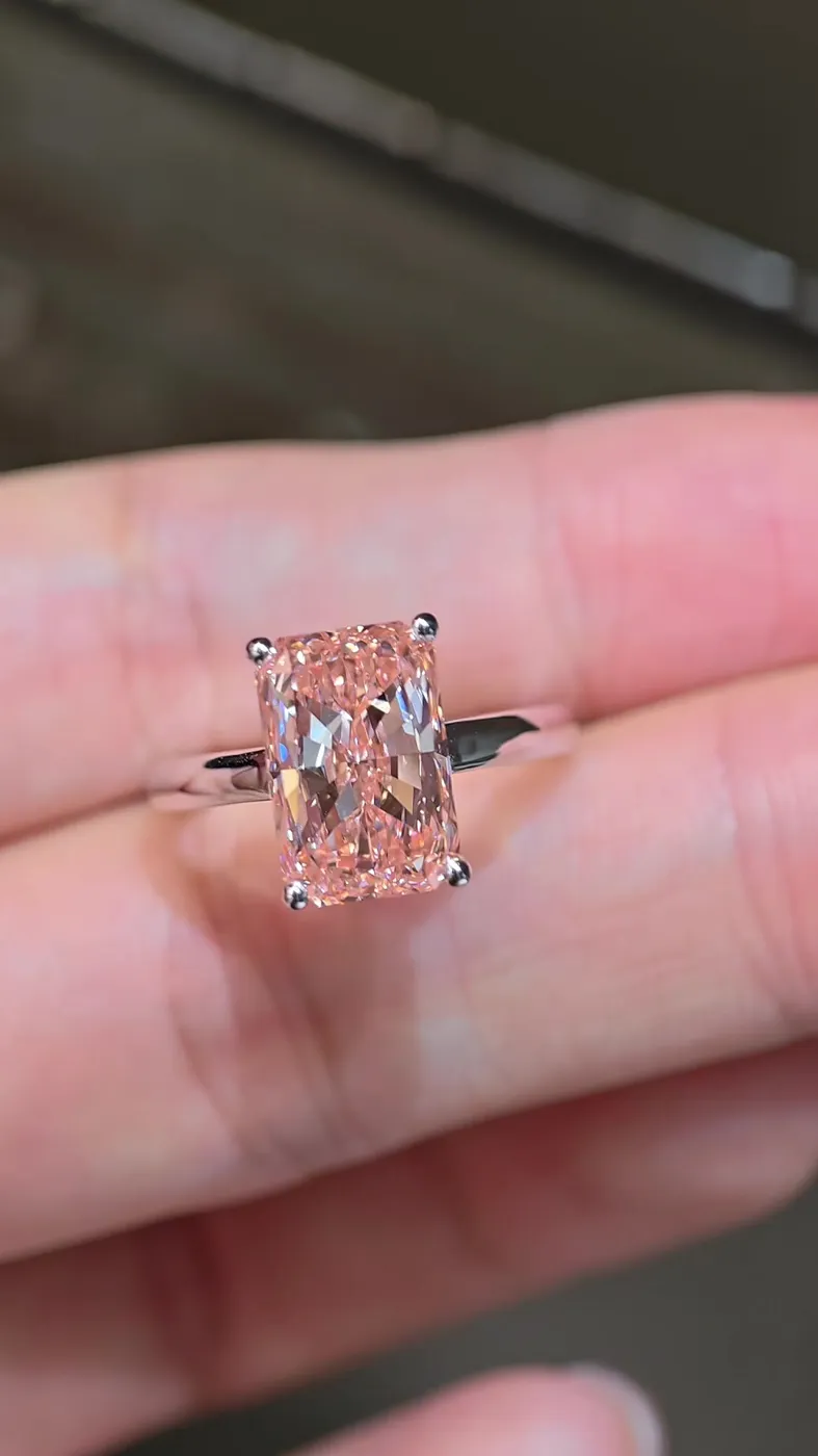 Кольцо с розовым бриллиантом «Радиант», 5,03 ct — фото 3