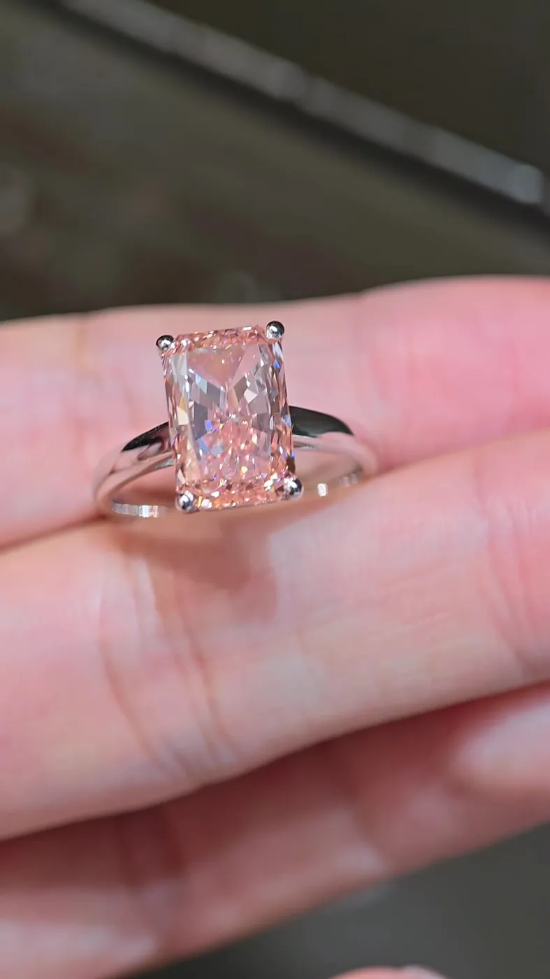 Кольцо с розовым бриллиантом «Радиант», 5,03 ct — фото 4