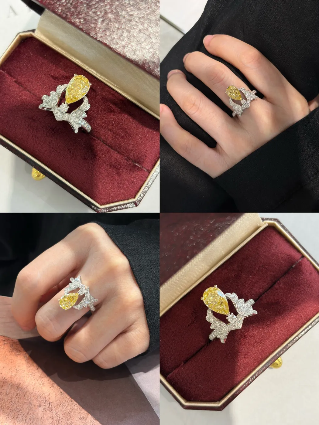 Кольцо с жёлтым бриллиантом «Груша», 2 ct — фото 2