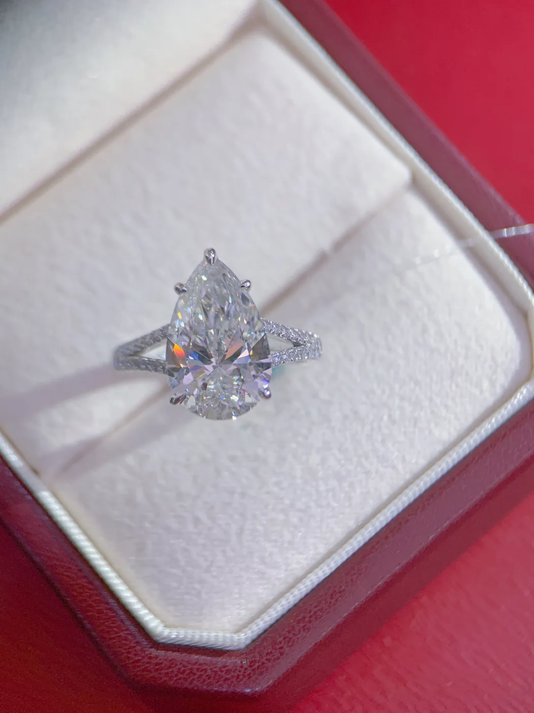 Кольцо-солитер «Груша», 5,01 ct — фото 3