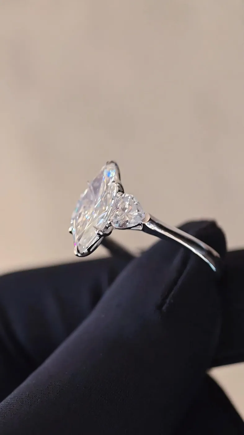 Кольцо-солитер «Маркиз», 2,38 ct — фото 6