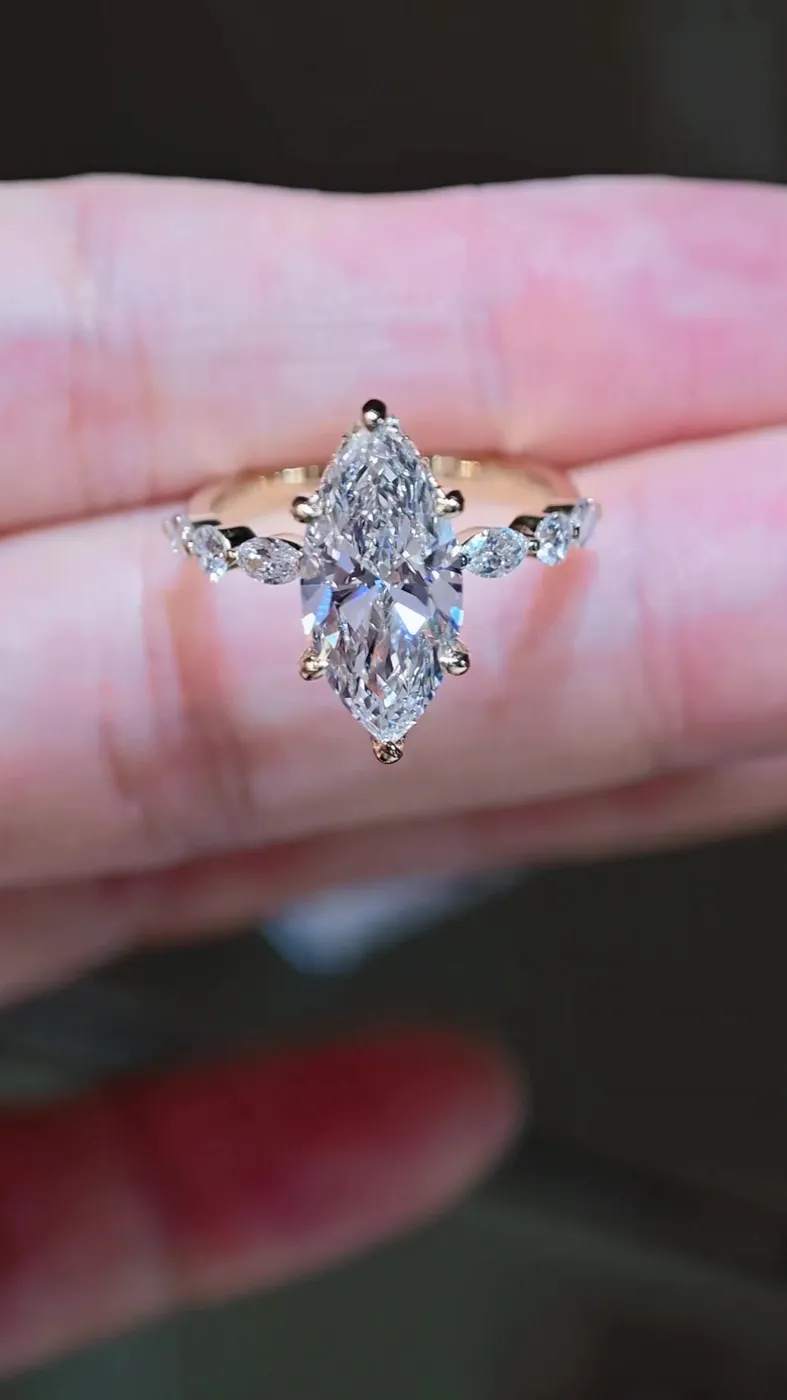 Кольцо-солитер «Маркиз», 3,16 ct — фото 2