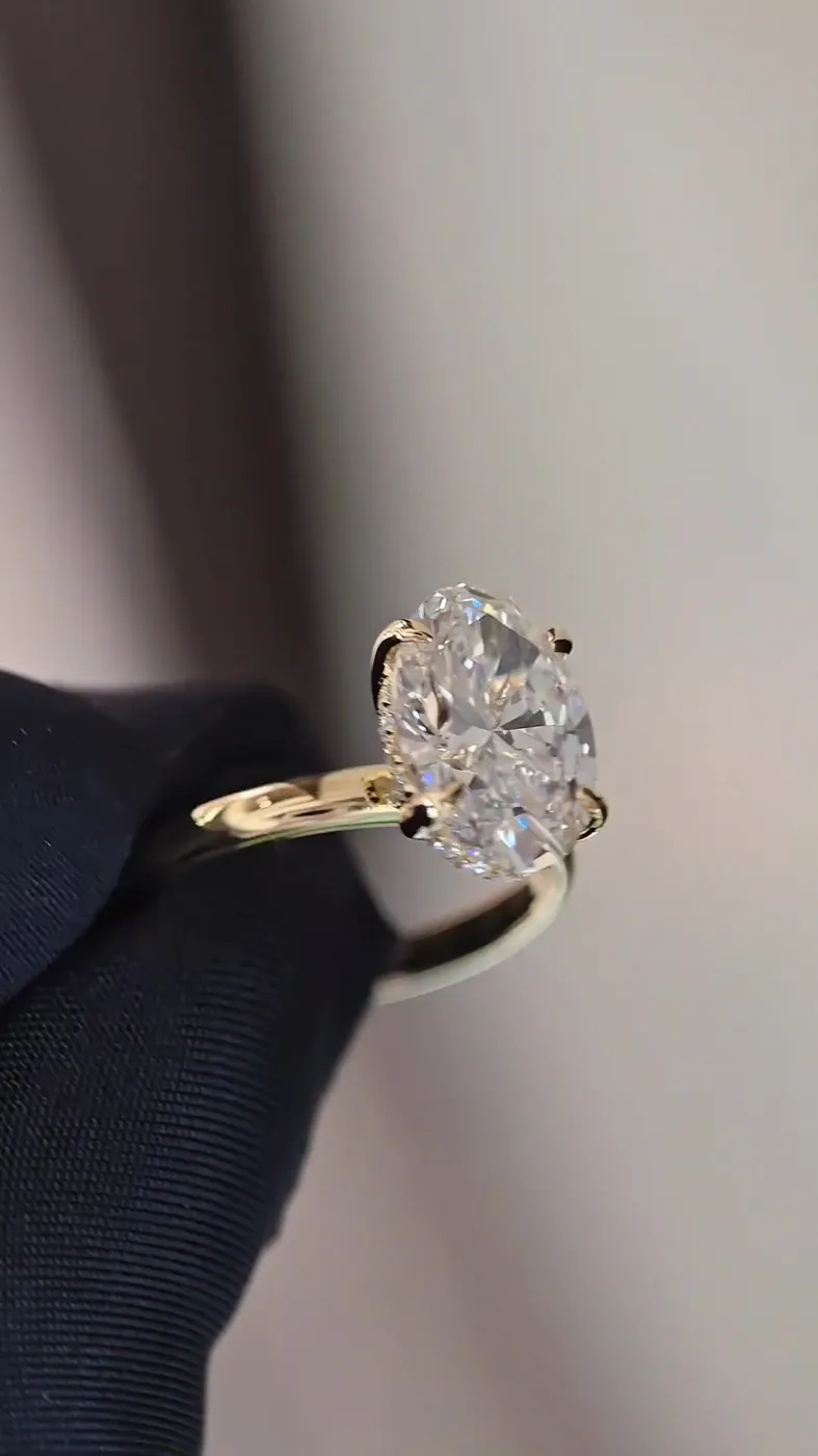 Кольцо-солитер «Овал», 3,07 ct — фото 5