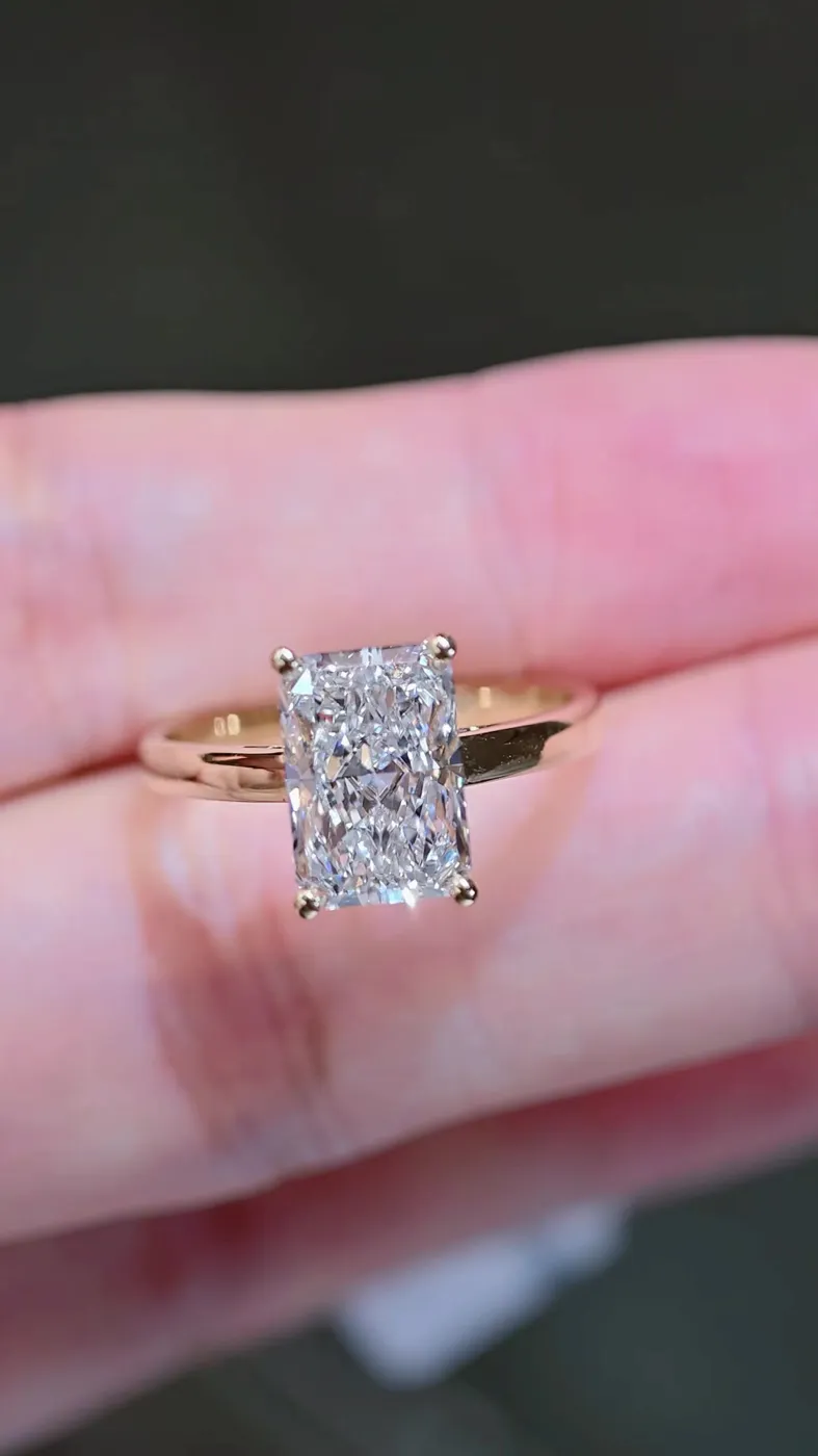 Кольцо-солитер «Радиант», 3,02 ct — фото 4