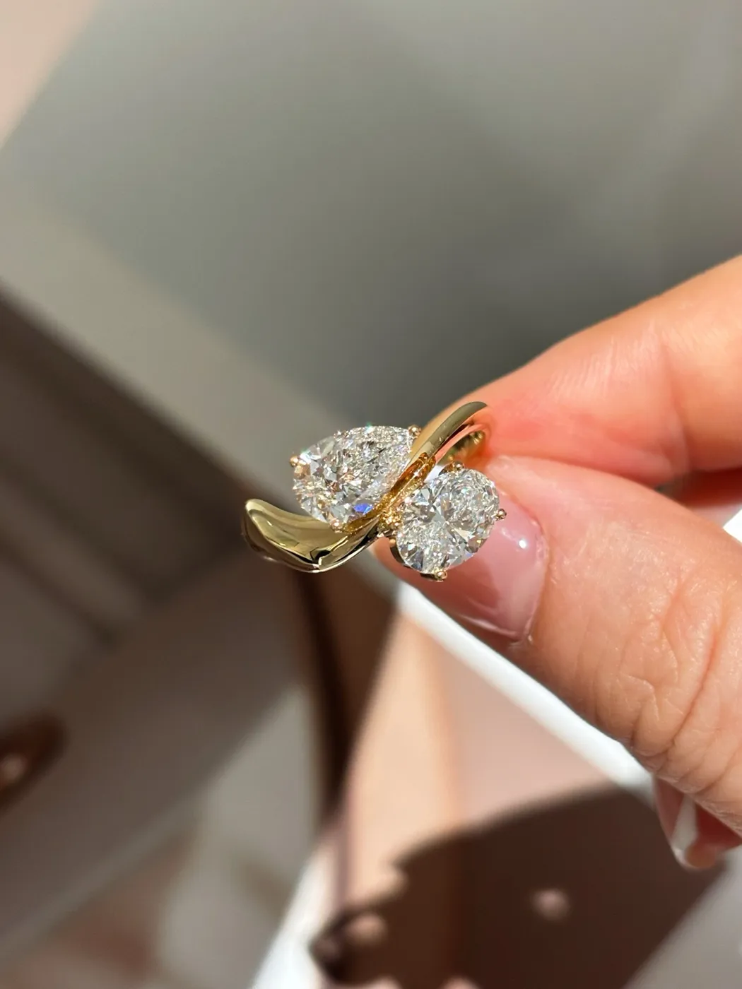 Кольцо Toi et Moi «Груша», 2 × 1 ct — фото 1