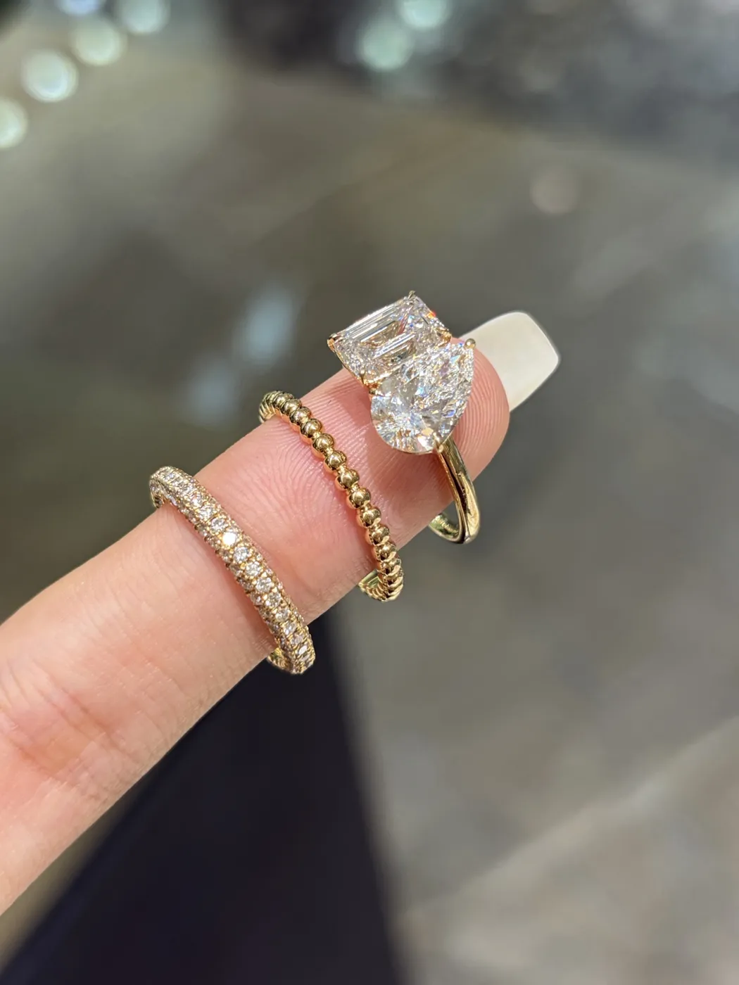Кольцо Toi et Moi «Изумруд и груша», 1,5 + 1,5 ct — фото 3