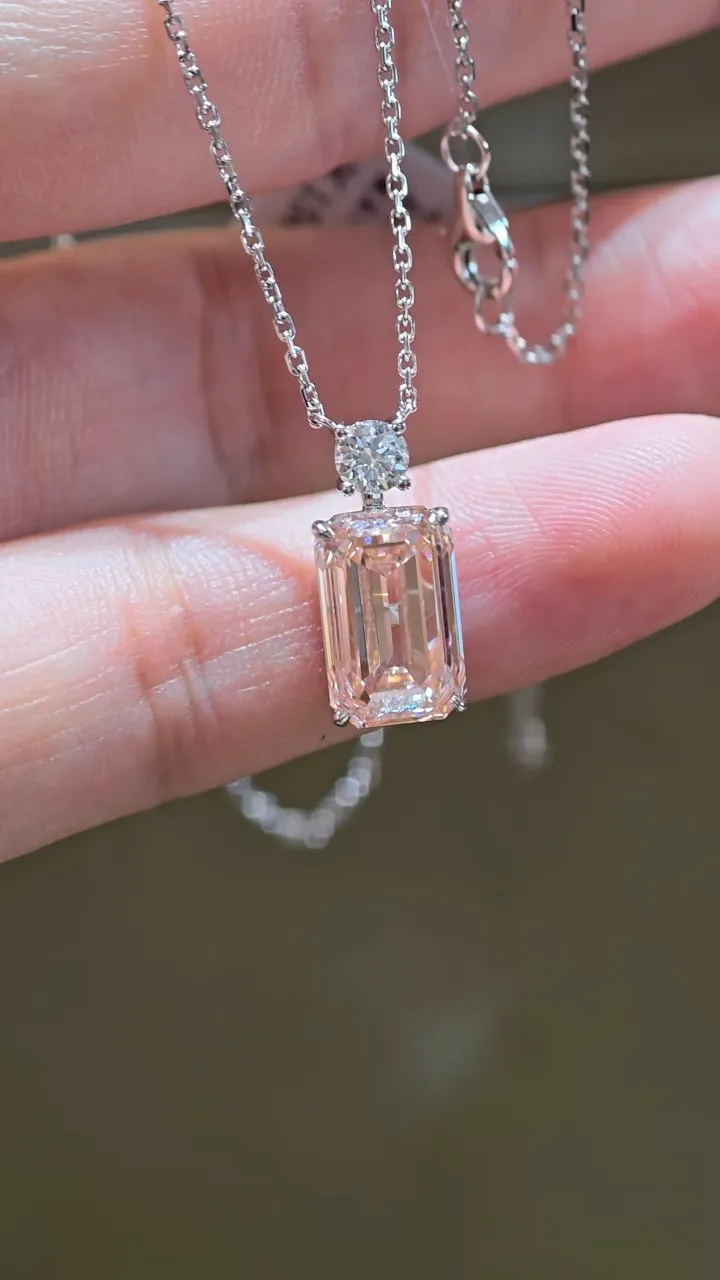 Подвеска-флакон с розовым бриллиантом «Изумруд», 5,02 ct — фото 1
