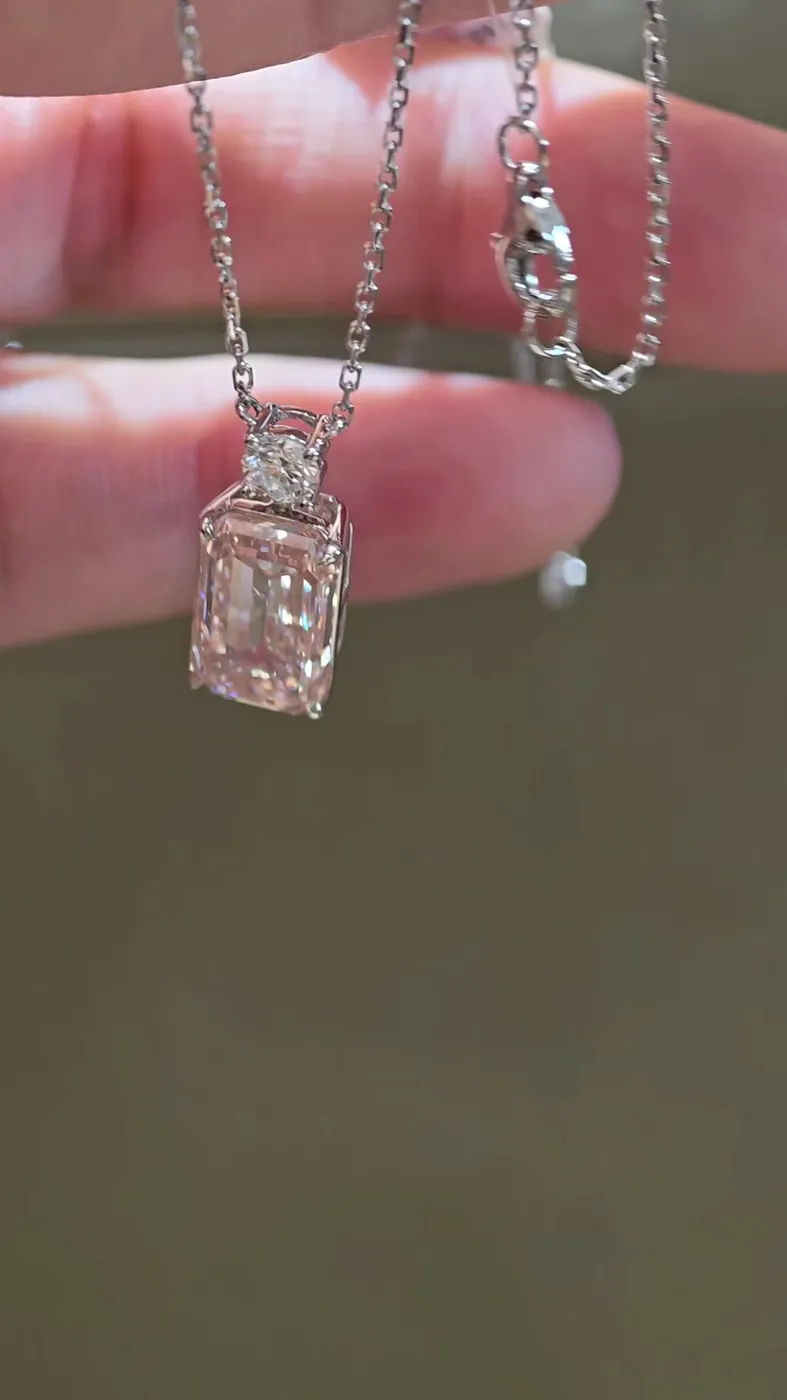 Подвеска-флакон с розовым бриллиантом «Изумруд», 5,02 ct — фото 2