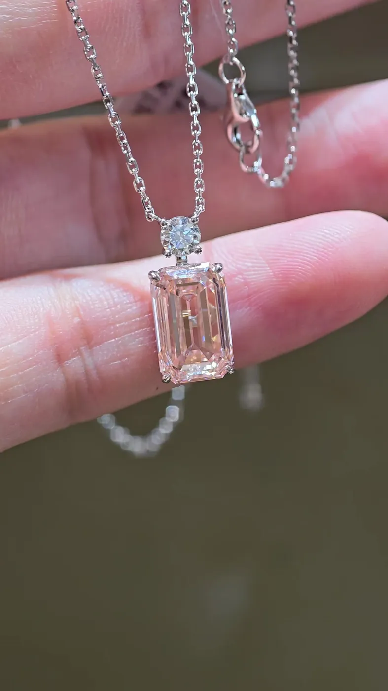 Подвеска-флакон с розовым бриллиантом «Изумруд», 5,02 ct — фото 3