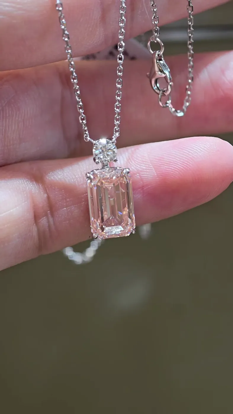 Подвеска-флакон с розовым бриллиантом «Изумруд», 5,02 ct — фото 4