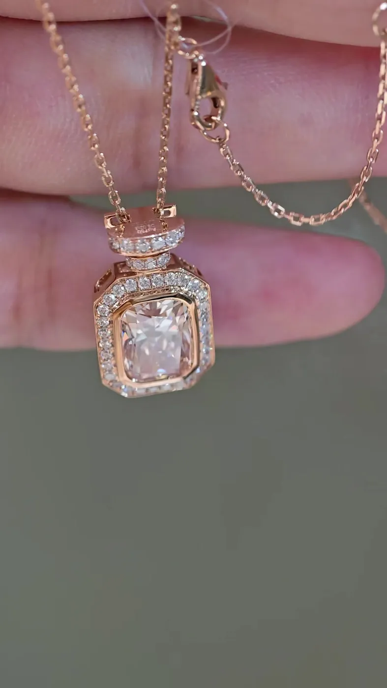 Подвеска-флакон с розовым бриллиантом «Радиант», 3,02 ct — фото 4