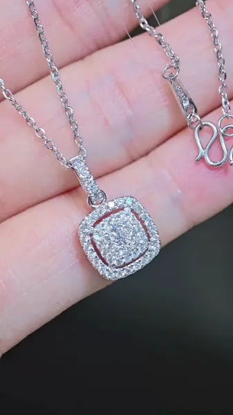 Подвеска «Кушон» в ореоле, 0,48 ct