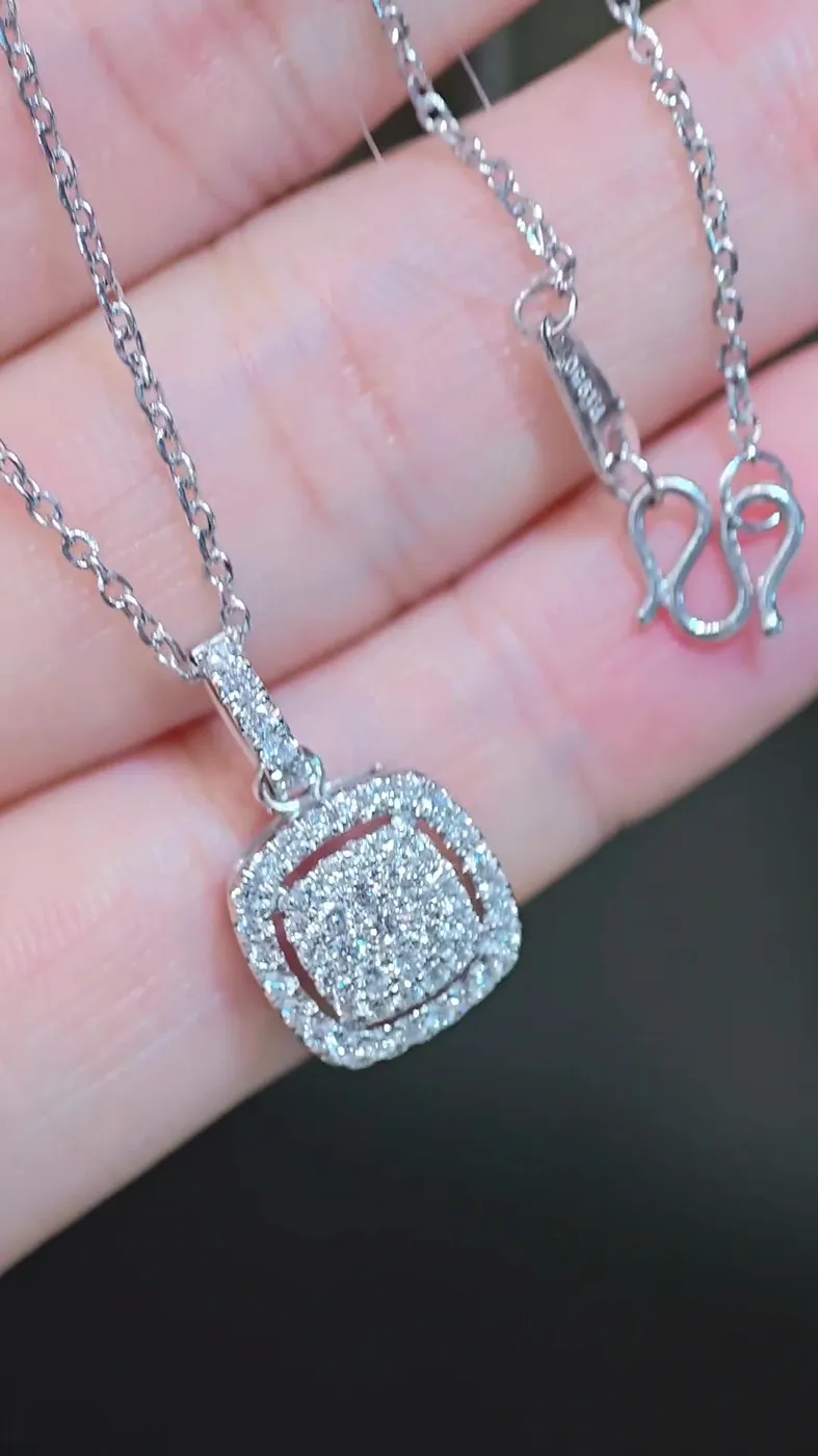 Подвеска «Кушон» в ореоле, 0,48 ct — фото 2