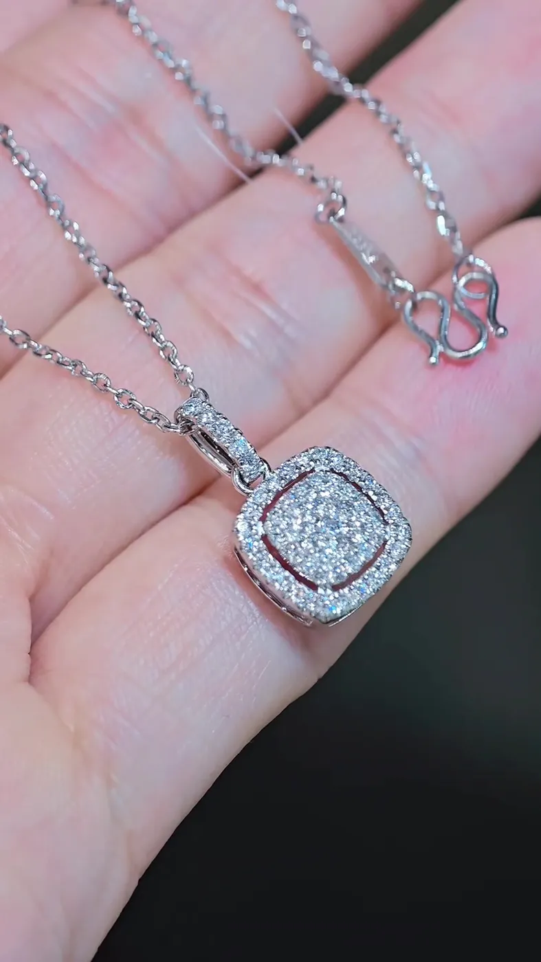 Подвеска «Кушон» в ореоле, 0,48 ct — фото 4