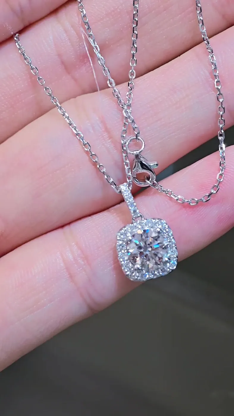 Подвеска «Кушон» в ореоле, 1,19 ct — фото 3
