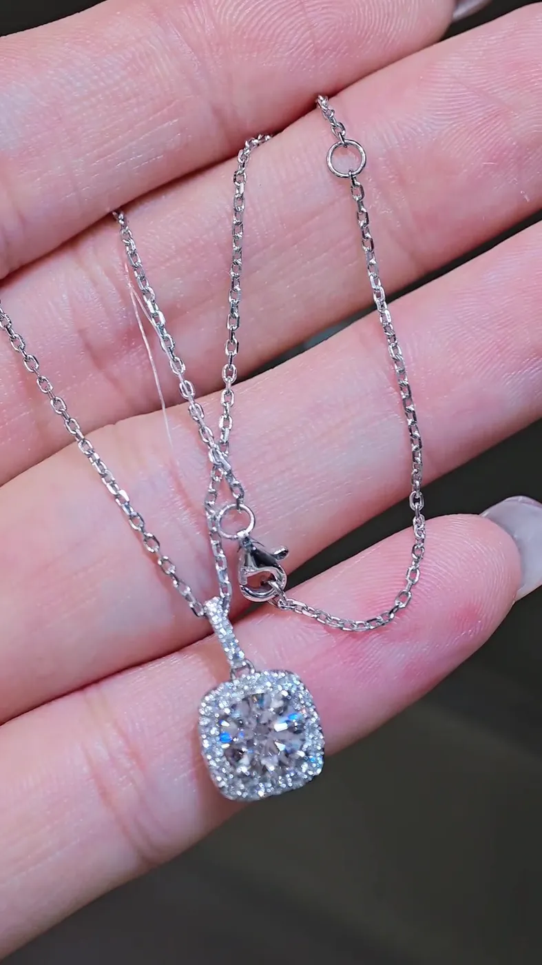 Подвеска «Кушон» в ореоле, 1,19 ct — фото 4