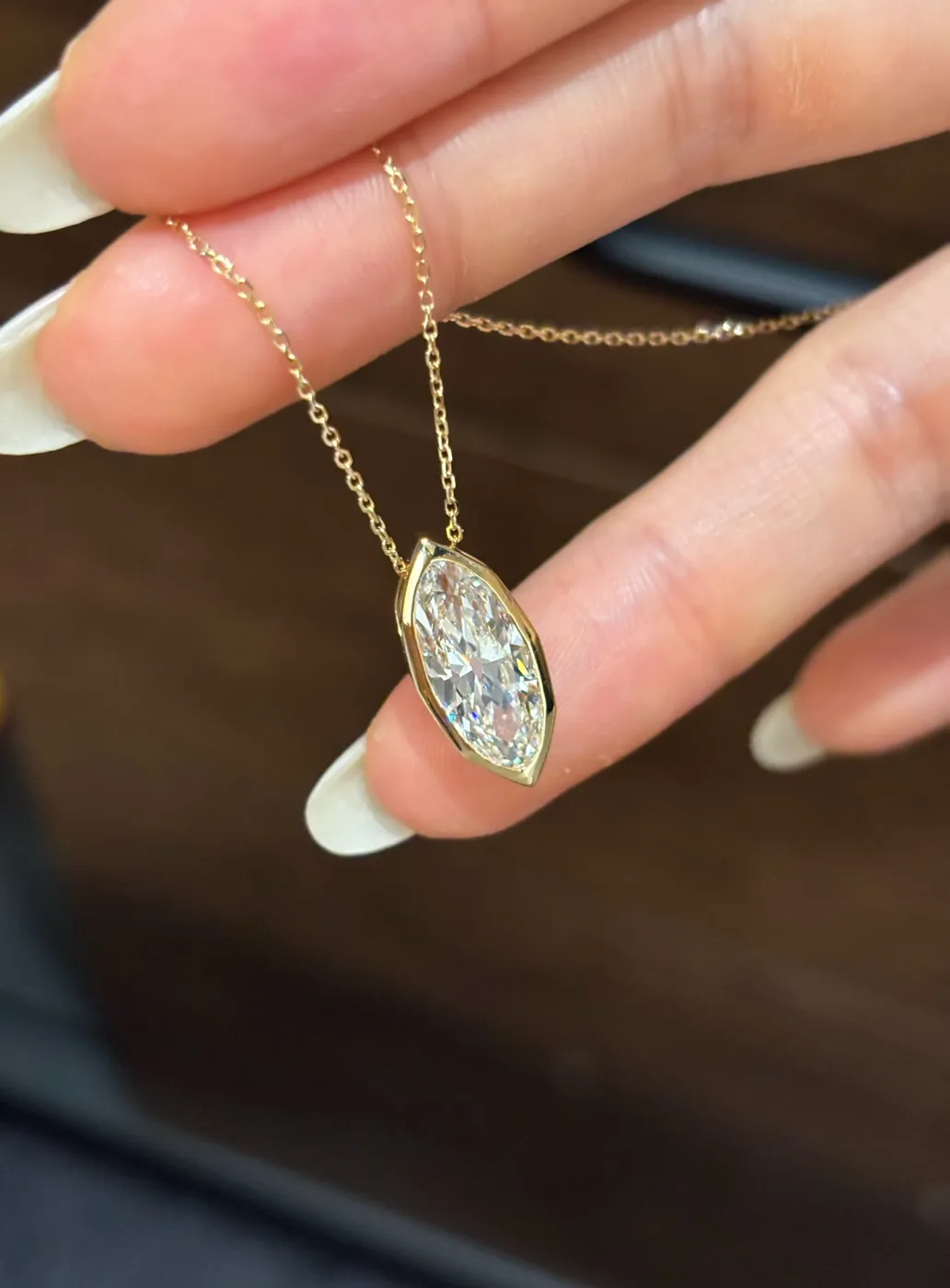 Подвеска «Маркиз» в ореоле, 2 ct — фото 2