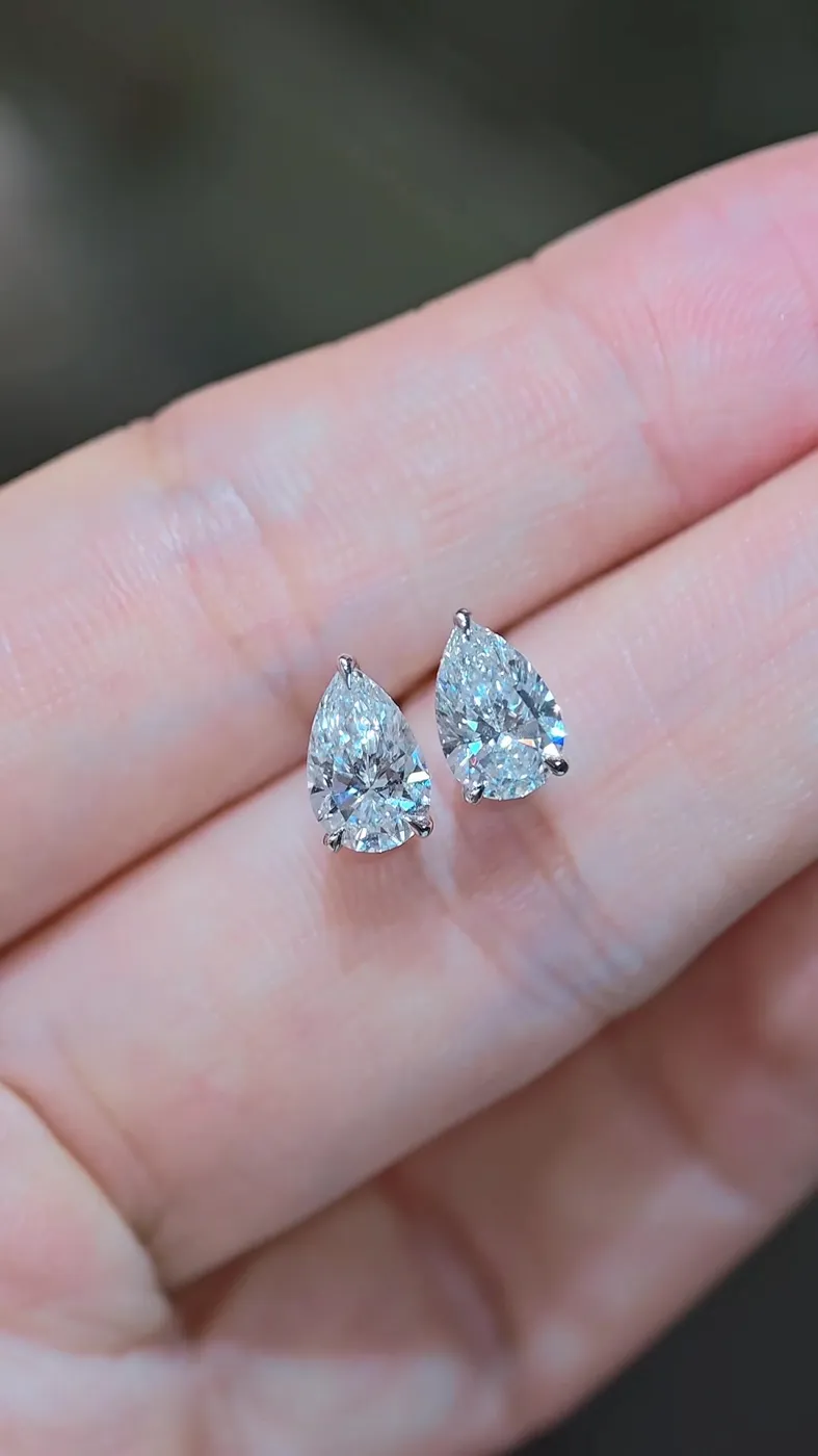 Пусеты «Груша», 2 × 1 ct — фото 4