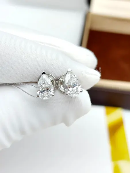 Пусеты «Груша», 2 × 2 ct