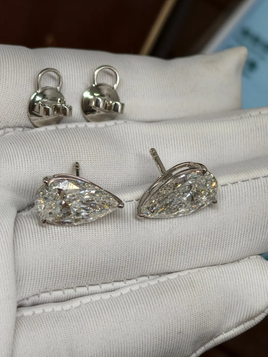Пусеты «Груша», 2 × 4 ct — фото 4