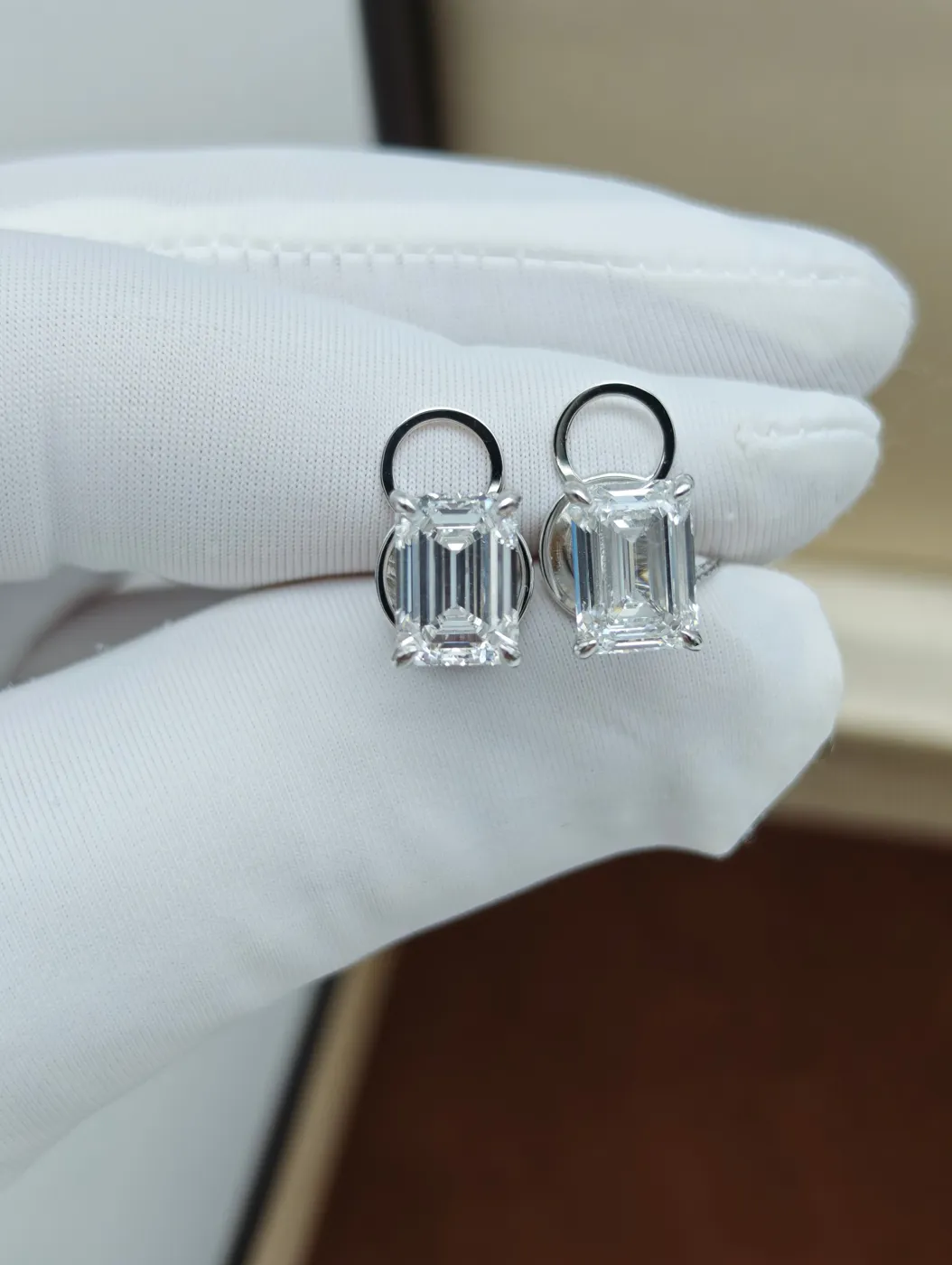 Пусеты «Изумруд», 2 × 2 ct — фото 1