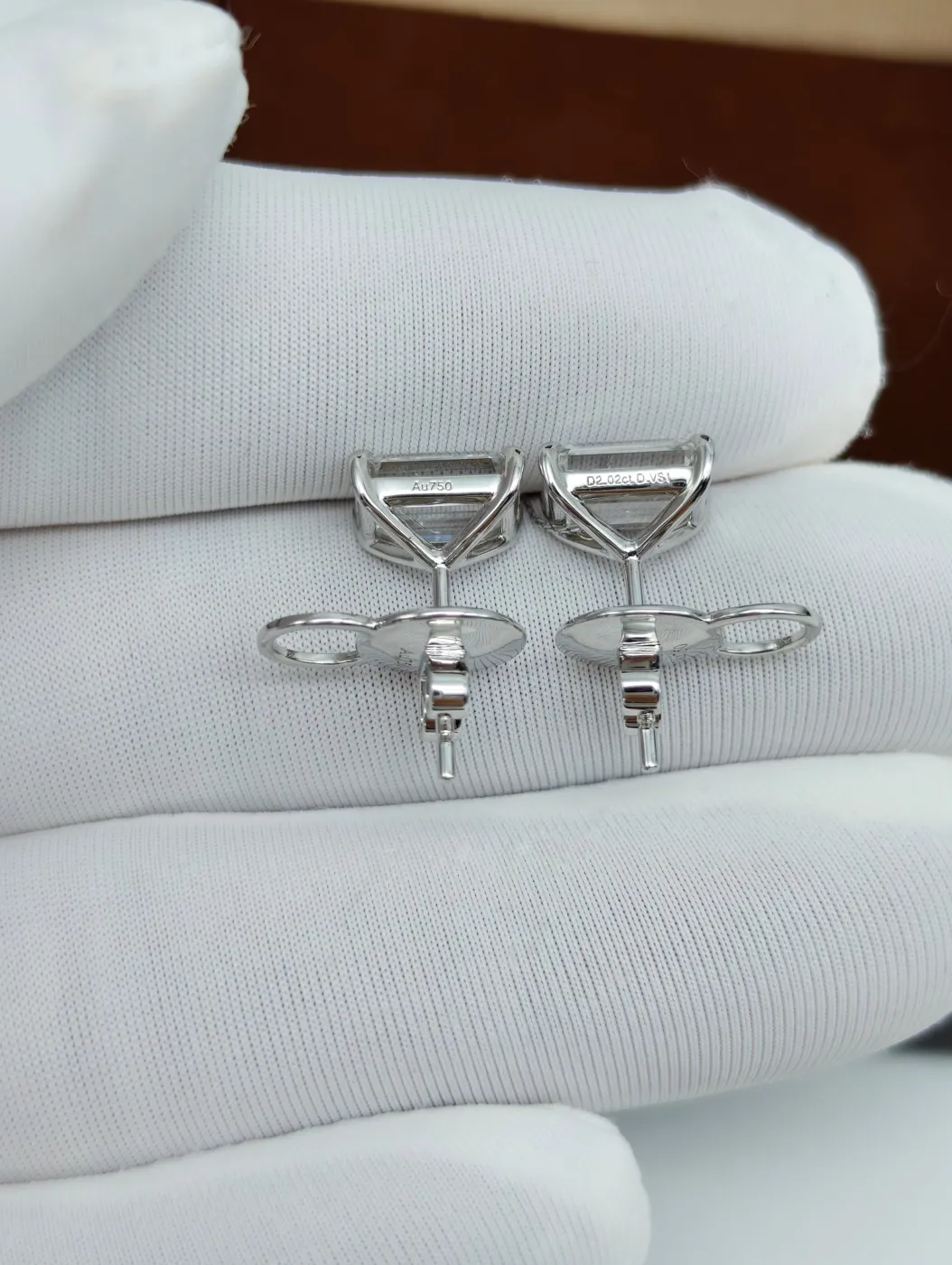 Пусеты «Изумруд», 2 × 2 ct — фото 5